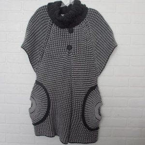 ESHA Design Gray heavy Knit Tunic Length Sweater Cowl Neck Size XL to 1X